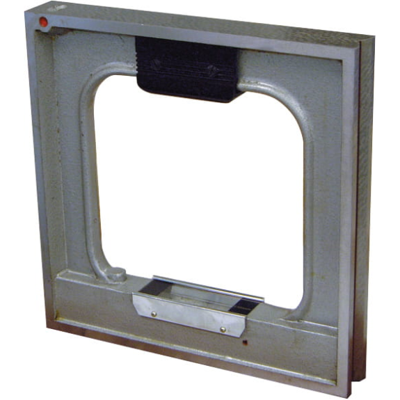 Präzisions-Rahmen-Wasserwaage mit prismatischer Sohle und Längs- und Querlibelle 300x300mm und Ablesung 0,02mm-Beschreibung lesen