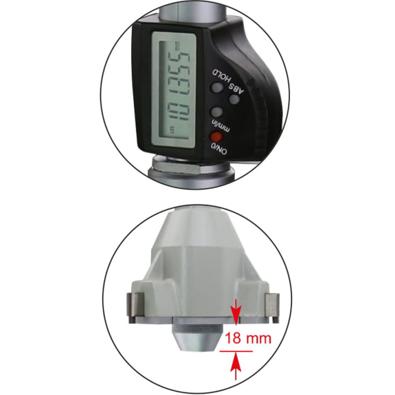 Einbaumessschraube mit Großtrommel 0-50mm und Ablesung 0,01mm-Beschreibung lesen