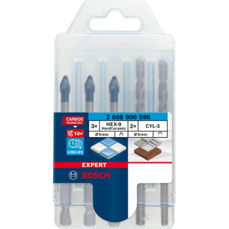 Keramikbohrersz Expert HardCeramic HEX-9 5-tlg.5 St.Schaft 6-kant-Beschreibung lesen