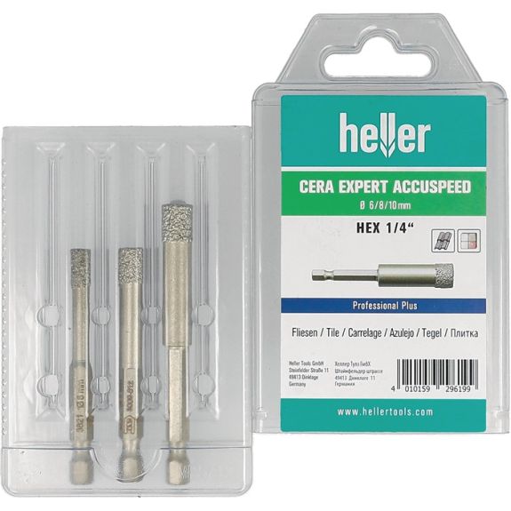 steinzeugbohrer Cera Expert Accuspeed 3-tlg.D.6,8,10mm Schaft 6-kant-Beschreibung lesen