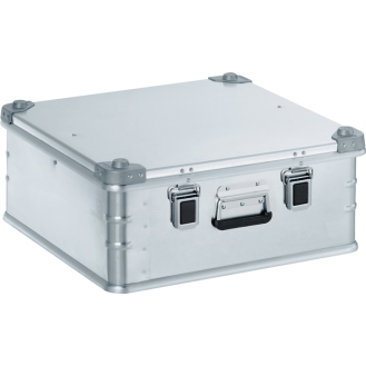 Aluminiumbox L600xB600xH250mm 67l m.Klappverschluss u.Alu-Stapelecken-Beschreibung lesen