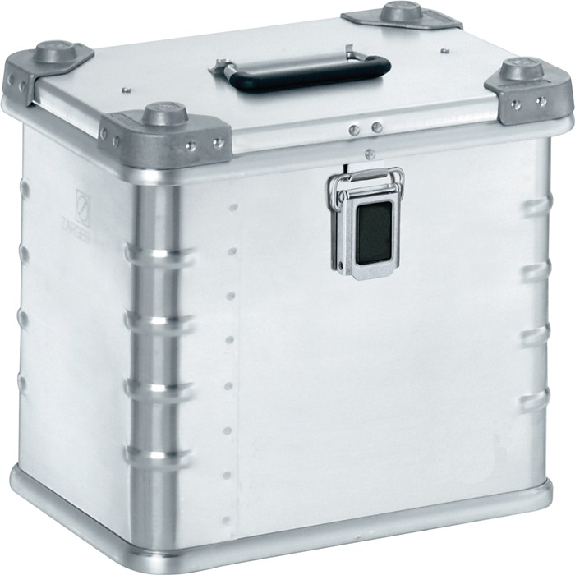 Aluminiumbox L400xB300xH340mm 27l m.Klappverschluss u.Alu-Stapelecken-Beschreibung lesen