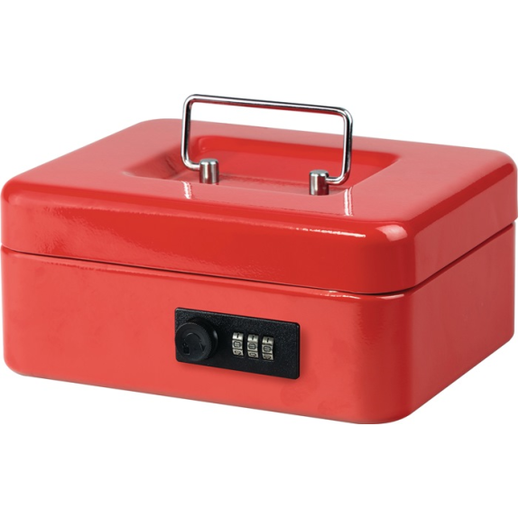 Geldkassette MONEY H90xB200xT160mm Gewicht 1kg Zahlenschloss rot-Beschreibung lesen