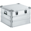 Aluminiumbox L600xB600xH410mm 115l mit Klappverschluss und Alu-Stapelecken