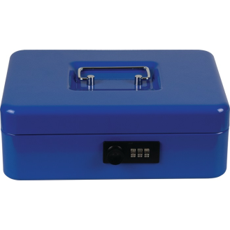 Geldkassette MONEY H90xB250xT180mm Gewicht 1,31kg Zahlenschloss blau-Beschreibung lesen