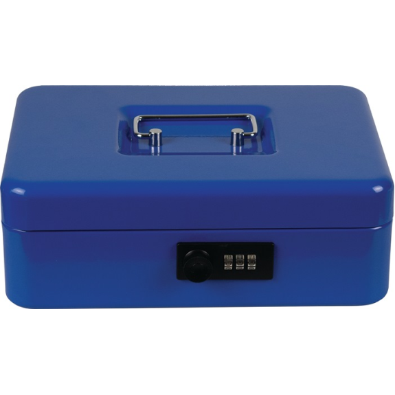 Geldkassette MONEY H90xB250xT180mm Gewicht 1,31kg Zahlenschloss blau-Beschreibung lesen