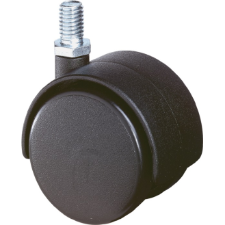 Kunststoffdoppelrolle D.40mm Trgf.30kg M8 PA schwarz RAL 9005-Beschreibung lesen