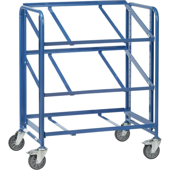 Eurokastenwagen Trgf.250kg für 6 Kästen 400x600mm mit offenem Rahmen brillantblau-Beschreibung lesen