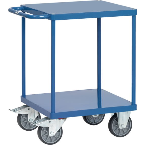 Tischwagen 2Ladeflächen L600xB600mm brillantblau Trgf.500kg Tischwagen 2Ladeflächen L600xB600mm brillantblau Trgf.500kg-Beschreibung lesen