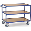 Tischwagen 3 Ladeflächen L1000xB700mm brillantblau Trgf.300kg Bügel waagerecht