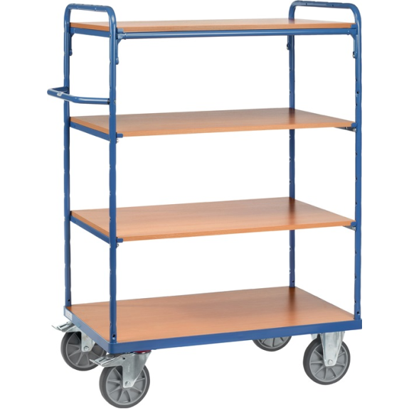 Etagenwagen L850xB500xH1511mm Gesamt-Trgf.500kg 4 Etagen Stirnwand offen Etagenwagen L850xB500xH1511mm Gesamt-Trgf.500kg 4 Etagen Stirnwand offen-Beschreibung lesen