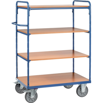 Etagenwagen L850xB500xH1511mm Gesamt-Trgf.500kg 4 Etagen Stirnwand offen-Beschreibung lesen