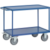 Tischwagen Bügel waagerecht 2Stahlblechwan L1000xB600mm Rand-H.10mm brillantbl