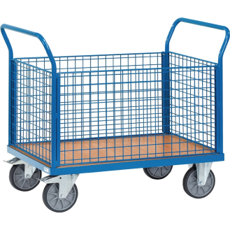 Vierwandwagen Drahtgitterwände Ladefl.-L1000xB600mm Wand-Höhe 500mm Trgf.600kg-Beschreibung lesen
