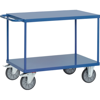 Tischwagen 2 Ladeflächen L1000xB700mm brillantblau Trgf.600kg Stahlblechboden-Beschreibung lesen