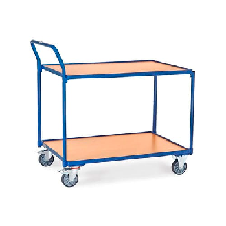Servante 300 kg, 2 plateaux avec barres de poussée-Lire la description