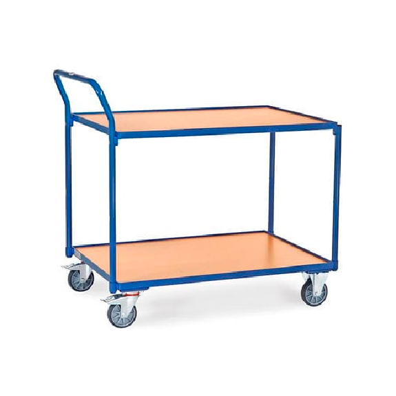 Servante 300 kg, 2 plateaux avec barres de poussée-Lire la description