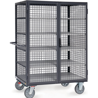 Etagenwagen L1370xB845xH1792mm Trgf.750kg 5Etagen ESD-Drahtgitter m.Flügeltür TR-Beschreibung lesen
