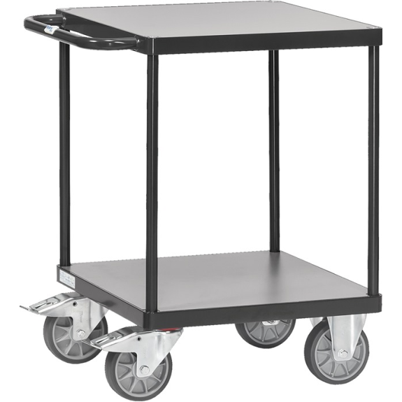 Tischwagen 2 Ladeflächen L600xB600mm grau Trgf.500 kg-Beschreibung lesen