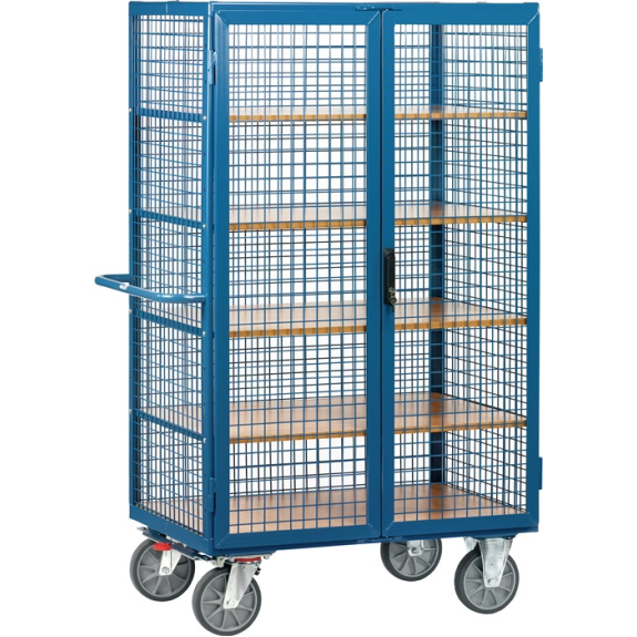 Etagenwagen L1370xB845xH1792mm Trgf.750kg 4Etagen Drahtgitter m.Flügeltür TR Etagenwagen L1370xB845xH1792mm Trgf.750kg 4Etagen Drahtgitter m.Flügeltür TR-Beschreibung lesen