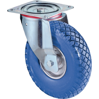 Lenkrolle D.200mm Trgf.75kg m.Plte PU schwarz-Beschreibung lesen