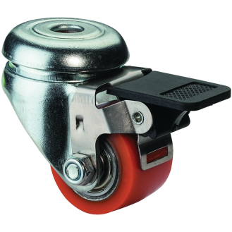 Lenkrolle m.Festst.D.35mm Trgf.100kg 11mm kompakt PU-Beschreibung lesen