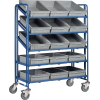 Eurokastenwagen Trgf.250kg m.15Kästen 400x600mm m.offenem Rahmen brillantblau