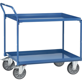 Tischwagen Bügel senkrecht 2Stahlblechwan L1000xB700mm Rand-H.40mm brillantbl-Beschreibung lesen