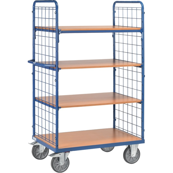 Etagenwagen L1000xB700xH1800mm Trgf.600kg 4 Etagen Stirnwände m.Drahtgitter Etagenwagen L1000xB700xH1800mm Trgf.600kg 4 Etagen Stirnwände m.Drahtgitter-Beschreibung lesen