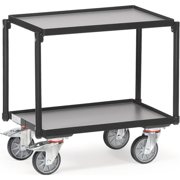 Tischwagen 2 Ladeflächen L605xB408mm grau Trgf.250kg o.Bügel-Beschreibung lesen