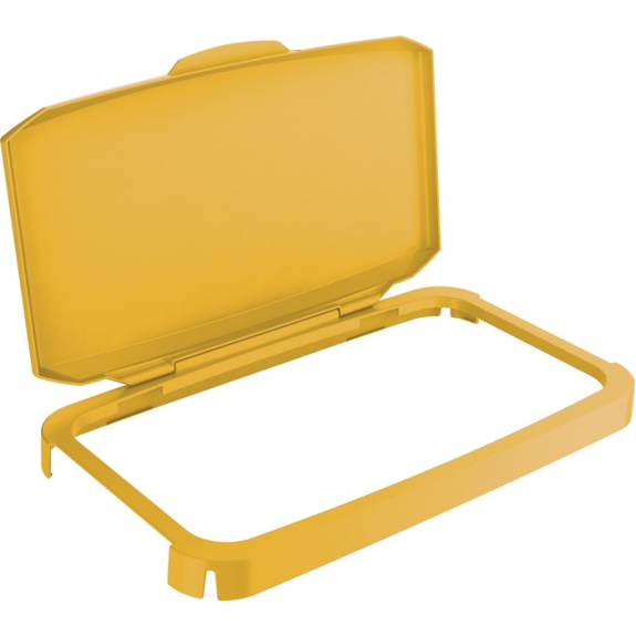 Couvercle à charnière PP jaune L510xP285mm pour poubelle 60l alimentaire-Leggi tutto