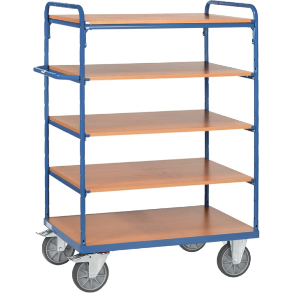 Etagenwagen L850xB500xH1511mm Gesamt-Trgf.500kg 5 Etagen Stirnwand offen-Beschreibung lesen