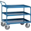 Tischwagen Bügel senkrecht 3Stahlblechwan L850xB500mm Rand-H.40mm brillantbl