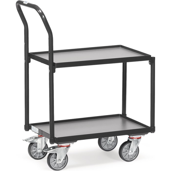 Tischwagen 2 Ladeflächen L605xB408mm grau Trgf.250kg m.Bügel Tischwagen 2 Ladeflächen L605xB408mm grau Trgf.250kg m.Bügel-Beschreibung lesen