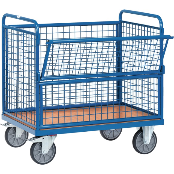 Drahtkastenwagen mit halb abklappbarer Längswand-Beschreibung lesen