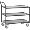 Tischwagen 3 Ladeflächen L850xB500mm grau Trgf.300 kg Bügel senkrecht Tischwagen 3 Ladeflächen L850xB500mm grau Trgf.300 kg Bügel senkrecht