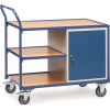 Tischwagen 2632 3 Ladeflächen L1000xB600mm brillantblau Trgf.300kg m.1 Schrank