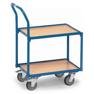 Tischwagen 2 Ladeflächen L605xB408mm brillantblau Trgf.250kg m.Bügel-Beschreibung lesen