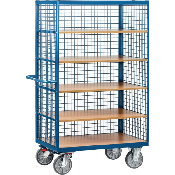Etagenwagen L1370xB800xH1792mm Trgf.750kg 4Etagen Drahtgitter,1 Längsseite offen Etagenwagen L1370xB800xH1792mm Trgf.750kg 4Etagen Drahtgitter,1 Längsseite offen-Beschreibung lesen