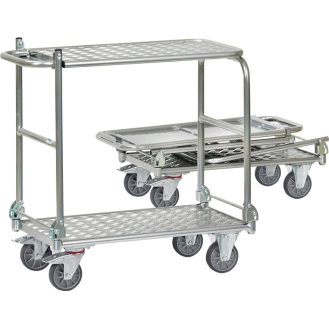 Tischwagen Alu 2 Ladeflächen L900xB600mm Trgf.200kg klappbar-Beschreibung lesen