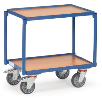 Tischwagen 2 Ladeflächen L605xB408mm brillantblau Trgf.250kg o.Bügel-Beschreibung lesen