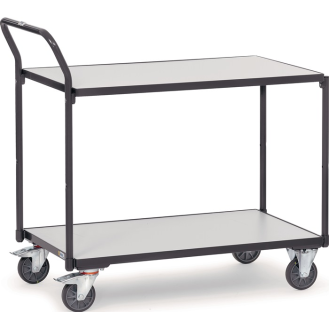 Tischwagen 2 Ladeflächen L1000xB600mm schiefergrau Trgf.300kg elekt.leitfähig-Beschreibung lesen