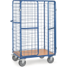 Paketwagen Drahtgitterverkleidung L1200xB800mm brillantblau mit Flügeltüren und Dach