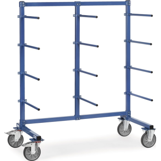 Tragarmwagen L2000xB800mm eins.STA brillantblau 12 Tragarme höhenverstellbar-Beschreibung lesen
