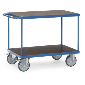 Tischwagen 2 Ladeflächen L850xB500mm brillantblau Trgf.500kg-Beschreibung lesen