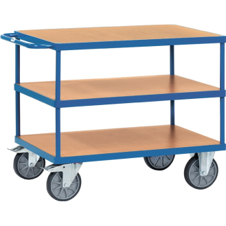 Tischwagen 3 Ladeflächen L1000xB600mm brillantblau Trgf.600kg-Beschreibung lesen