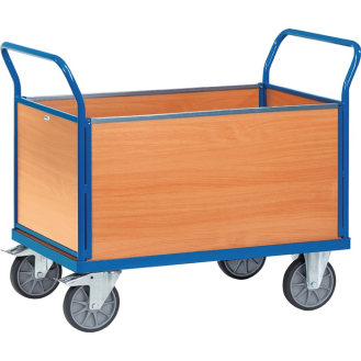 Vierwandwagen Holkzwerkstoffwände Ladefl.-L1200xB800mm Wandhöhe 500mm Trgf.600kg-Beschreibung lesen