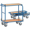 Tischwagen 2 Ladeflächen L900xB600mm brillantblau Trgf.250kg klappbar