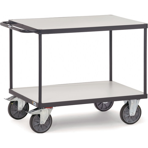 Tischwagen 2 Ladeflächen L1200xB800mm schiefergrau Trgf.600kg elekt.leitfähig-Beschreibung lesen