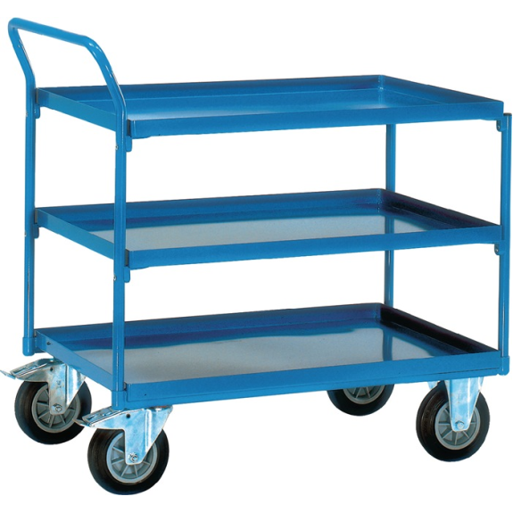 Tischwagen Bügel senkrecht 3Stahlblechwan L1000xB700mm Rand-H.40mm brillantbl Tischwagen Bügel senkrecht 3Stahlblechwan L1000xB700mm Rand-H.40mm brillantbl-Beschreibung lesen